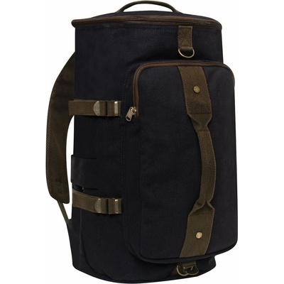 ROTHCO taška/batoh/vak CONVERTIBLE 19" plátená ČIERNA/HNEDÁ