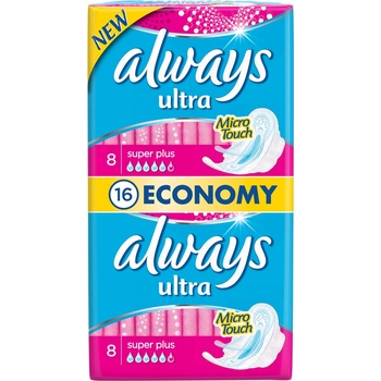 Always Ultra Super hygienické vložky s křidélky 16 ks