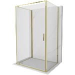 Mexen Exo-BR 3S душ кабина с 3 стени, отваряща се, 90 x 75 см, прозрачна, златна (8181-090-075-50-00-3S)