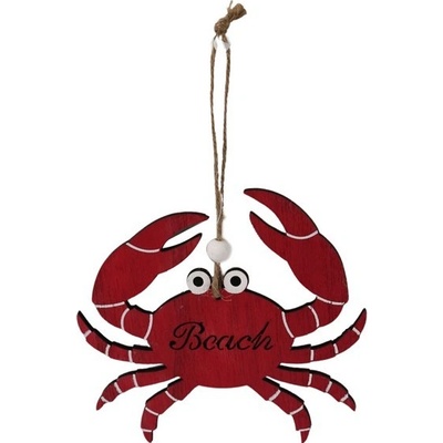 Závěs dřevo 150x145mm krab, červená