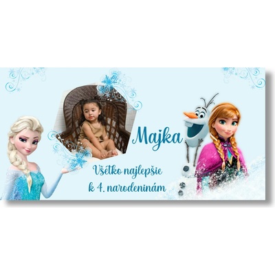 Personal Narodeninový banner s fotkou - Frozen Elza Rozmer banner: 130 x 65 cm