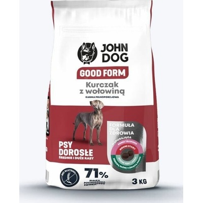 John Dog Medium Adult Kuracie Mäso s hovädzím mäsom M/L 3 kg
