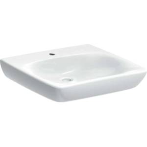 Geberit Selnova Comfort - Умивалник без бариери, 55x55 см, без преливник, отвор за смесител, бял 500.187. 01.7 (500.187.01.7)