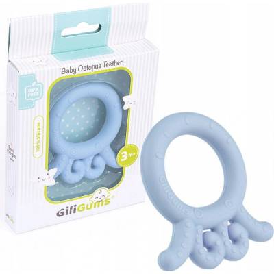 GiliGums Dětské silikonové kousátko Baby Octopus Teether, 3m+, sv. modrá, 1 ks (85493101)