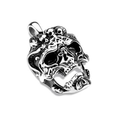 Šperky4U Velký ocelový přívěšek lebka OPP1781 ST