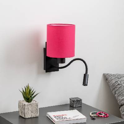 Brilagi - LED Аплик NUBILA 1xE27/25W/230V + LED/3W черен/розов (BG1558J)