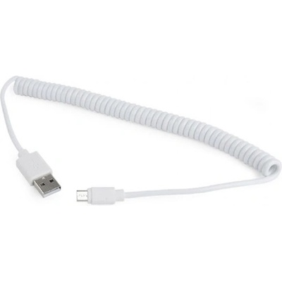 Gembird USB-A 2.0 - USB-B 2.0 micro M/M кабел за данни 1, 8 м бяла спирала CC-MUSB2C-AMBM-6-W (CC-MUSB2C-AMBM-6-W)