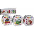 Karetní hry Pexeso 3ks Abeceda Zvířátka Pro děti společenská hra v krabičce 8x21x4cm Hmaťák
