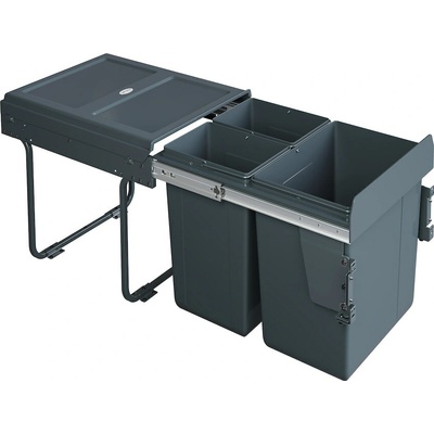 Wireli Výsuvný odpadkový 3-kôš 2 x 10 l + 1 x 20 l + set na uchytenie dvierok, antracit, K40