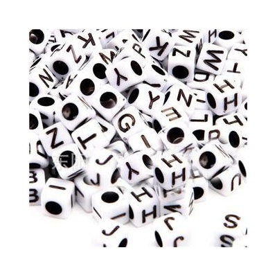 Šperky4U Plastový korálek kostka písmeno PK214 – Zboží Dáma