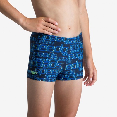 Speedo Chlapecké boxerkové plavky modré s potiskem