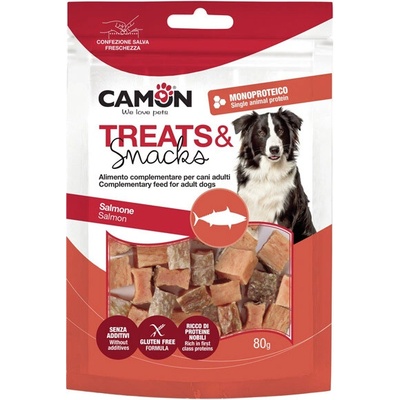 Camon Treats&Snacks Dog Kocky z lososa s kožou 80 g