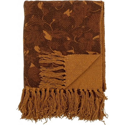 Bloomingville přehoz na postel z recyklovanej bavlny Ganja Brown 160 x 130 cm