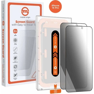 Privacy Screen Guard Tempered Glass 2 Pack - 2 броя калени стъклени защитни покрития с определен ъгъл на виждане за дисплея на iPhone 15 Pro