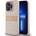 DKNY Repeat Pattern Tonal Stripe Leather Hard Case - дизайнерски кожен кейс за iPhone 14 Pro (розов)