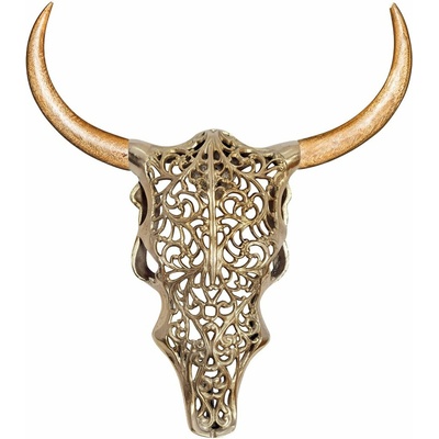 Interior DE Nástěnná dekorace EXOTIC BULL 60 CM zlatá/masiv mangoDK45661
