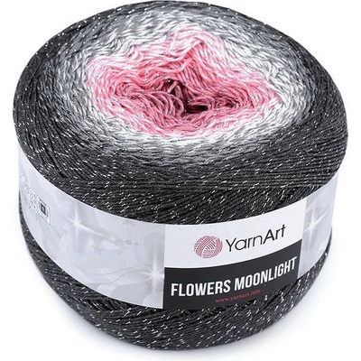 Pletací příze Flowers Moonlight s lurexem 260 g Varianta: 1 (3279) růžová střední šedá, Balení: 1 ks