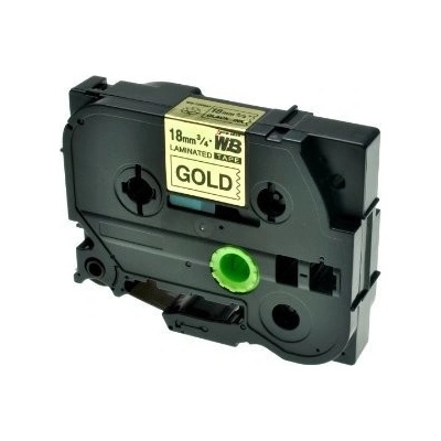 Alternativní páska Brother TZ-841 / TZe-841, 18mm x 8m, černý tisk / zlatý podklad
