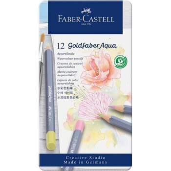 Faber-Castell Моливи Goldfaber Aqua, 12 пастелни цвята (1015120670)