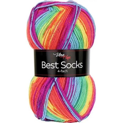 Vlna-Hep Best Socks 4-fach 7074 duhová