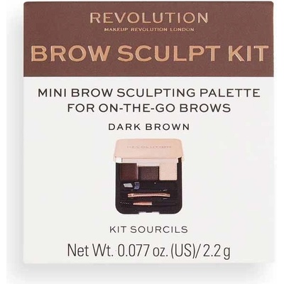 Revolution Sada na úpravu obočí Brow Sculpt Kit Dark 2,2 g