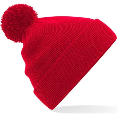 Beechfield detská čiapka s brmbolcom B426B Classic Red