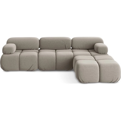 makamii Бежов кадифен модулен ъглов диван Lokua - Makamii (LOKUA_COR_1_P1_C2)