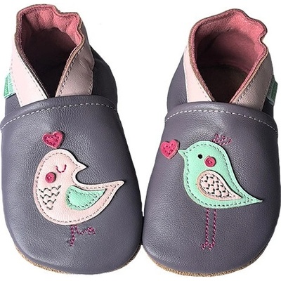 Hopi Hop kožené capáčky Barefoot Vtáčik Violet