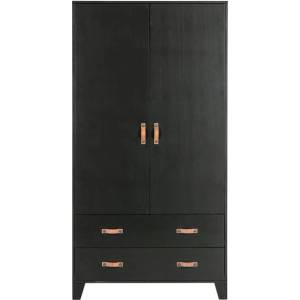 WOOOD Гардероб от черен бор 94x180 cm Dian - WOOOD (340811-Z)
