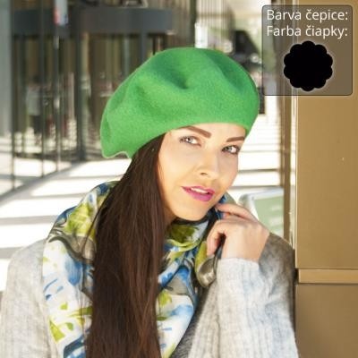 Karpet dámský baret vlněný černý