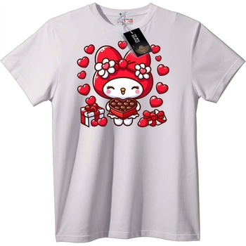 NOONEBRAND Тениска My Melody Свети Валентин Сърце - M, White