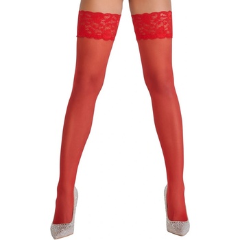 Cottelli Collection Hold-up Stockings red XL