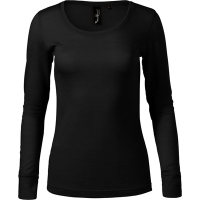 MALFINI Malfini premium merino rise ls 160 / Дамска тениска с дълъг ръкав, мериносова вълна - черна l (1600115)