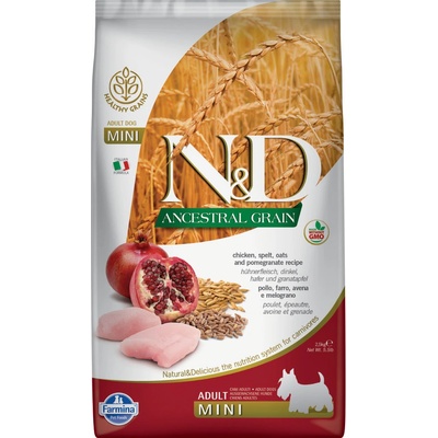 N&D Ancestral Grain Dog Adult Mini Chicken & Pomegranate 2 x 7 kg