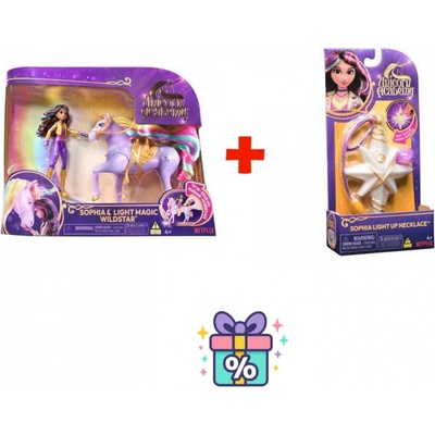 Изгоден комплект: Академия за еднорози София & Уайлдстар 11 см + колие с пръстен (as_6067325_6072553)