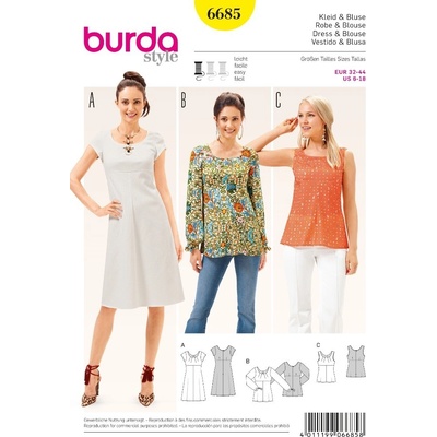 Střih Burda číslo 6685 empírové šaty, halenka – Zbozi.Blesk.cz