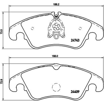 Sada brzdových platničiek, vždy 4 kusy v sade BREMBO P 85 098 (P85098)