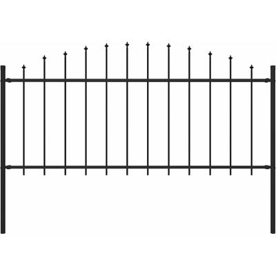 OMAXI Zahradní plot Woerden s kopím nahoře ocelový 170 x 75 cm černý 587066