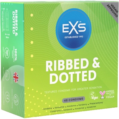 EXS Condoms Ribbed and Dotted, 48 pcs