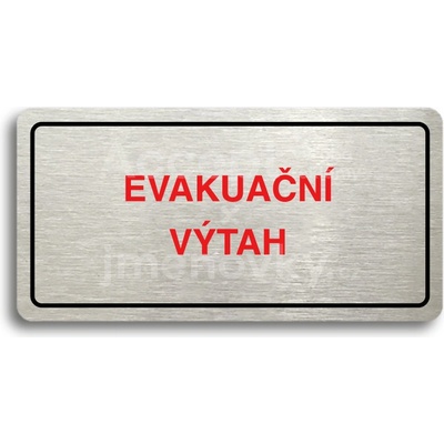 ACCEPT Piktogram EVAKUAČNÍ VÝTAH - stříbrná tabulka - barevný tisk