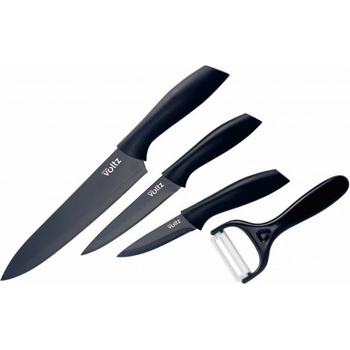 Voltz Комплект ножове и белачка Oliver Voltz OV51633B4G, 4 части, незалепващо покритие, черни (OV51633B4G)