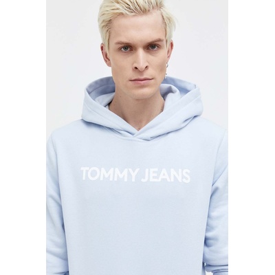 Tommy Hilfiger Памучен суичър Tommy Jeans в синьо с качулка принт DM0DM18413 (DM0DM18413)