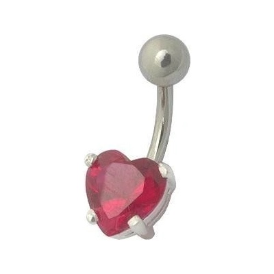 Šperky4U stříbrný piercing do pupíku srdíčko BP01184