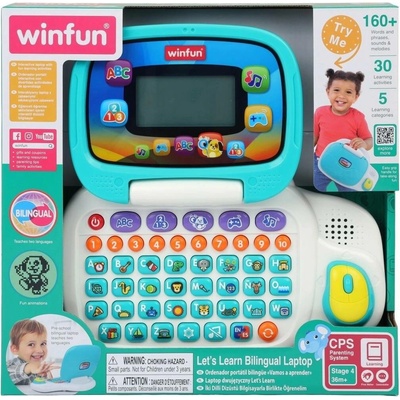 SMILY PLAY Dvoujazyčný dětský laptop