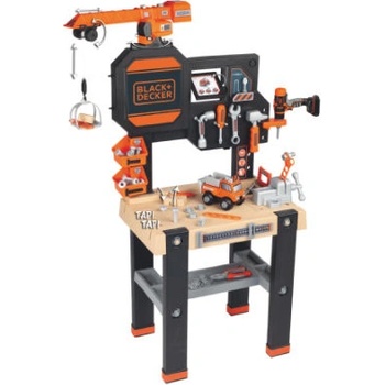 Smoby Black + pracovní stůl Decker s jeřábem