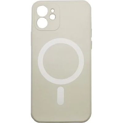 Wooze Apple iPhone 13 Mini, Силиконов калъф, с магнитен пръстен, съвместим със зарядно MagSafe, Wooze Magsafe Case, бял (125731) (125731) (125731)