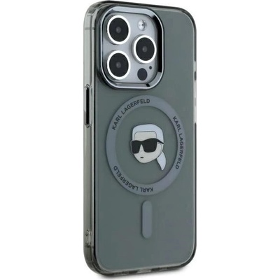 KARL LAGERFELD KLHMP15LHLSKIK iPhone 15 Pro 6.1" черен/черен твърд калъф IML Metal Karl Head MagSafe (3666339284480)