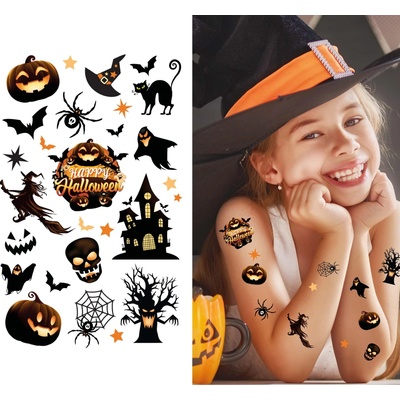 Fiestas Guirca Tetování Halloween černé