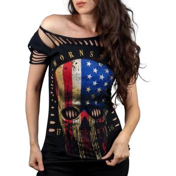 Image 1 of WORNSTAR дамска тениска WORNSTAR - Americoma Cut - WSTL-CT-AMCA