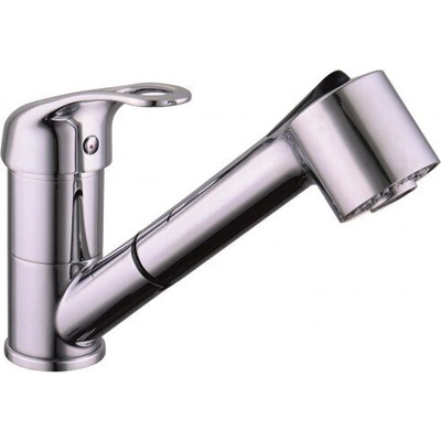 Inter Ceramic Месингов кухненски смесител icf 7190049 - едноръкохватков, хром с изтеглящ душ (7190049)